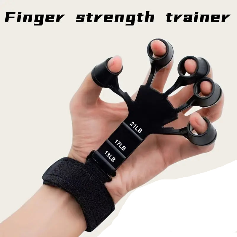 5-finger finger trainer with wrist pulley device